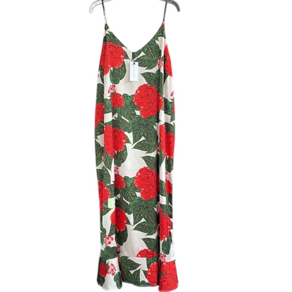 NWT Sugar + Lips Floral Hydrangea Slip Dress Oversized Small
